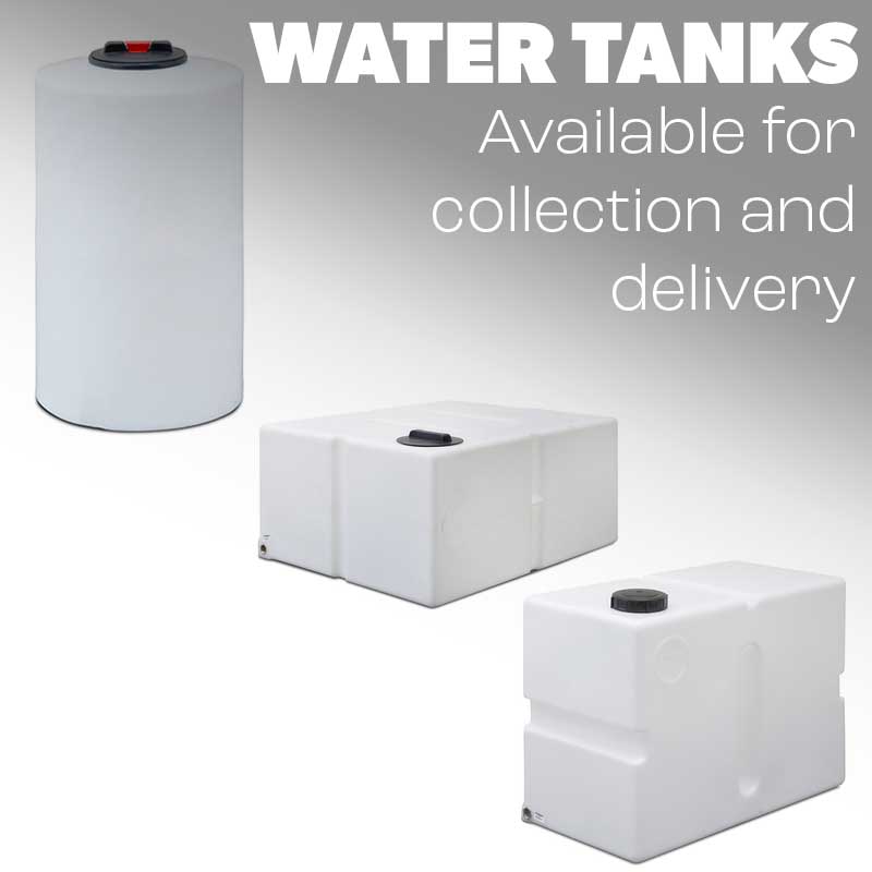Baffled flat tanks, baffled upright tanks, tower tanks and more available for collection and delivery
