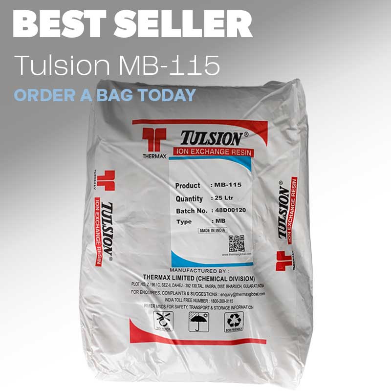 Our best selling product, Tulsion MB115 Mixed Bed DI Resin available to order today